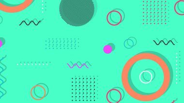 Memphis elementleri ile modern moda soyut arka plan. Posterler, afişler, ilanlar vs. için uygulanabilir