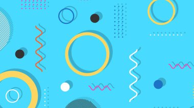 Memphis elementleri ile modern moda soyut arka plan. Posterler, afişler, ilanlar vs. için uygulanabilir