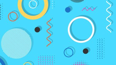 Memphis elementleri ile modern moda soyut arka plan. Posterler, afişler, ilanlar vs. için uygulanabilir