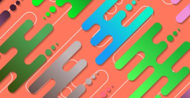 Soyut minimum geometrik şekil arkaplanı ve gradyanı. Dinamik şekiller bileşimi