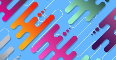 Soyut minimum geometrik şekil arkaplanı ve gradyanı. Dinamik şekiller bileşimi