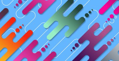 Soyut minimum geometrik şekil arkaplanı ve gradyanı. Dinamik şekiller bileşimi