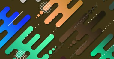 Soyut minimum geometrik şekil arkaplanı ve gradyanı. Dinamik şekiller bileşimi