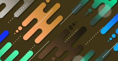 Soyut minimum geometrik şekil arkaplanı ve gradyanı. Dinamik şekiller bileşimi