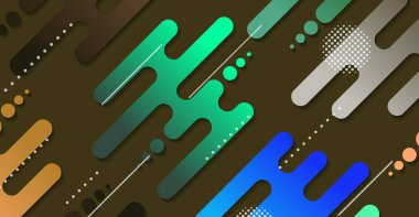 Soyut minimum geometrik şekil arkaplanı ve gradyanı. Dinamik şekiller bileşimi