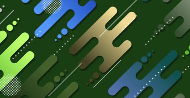 Soyut minimum geometrik şekil arkaplanı ve gradyanı. Dinamik şekiller bileşimi