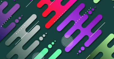 Soyut minimum geometrik şekil arkaplanı ve gradyanı. Dinamik şekiller bileşimi