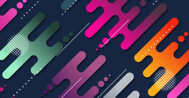 Soyut minimum geometrik şekil arkaplanı ve gradyanı. Dinamik şekiller bileşimi