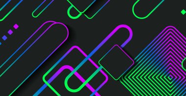 Soyut modern geometrik şekil arkaplanı ve gradyanı. Dinamik şekiller bileşimi