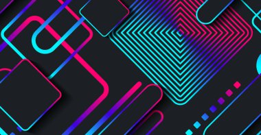 Soyut modern geometrik şekil arkaplanı ve gradyanı. Dinamik şekiller bileşimi