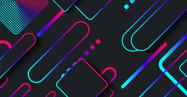 Soyut modern geometrik şekil arkaplanı ve gradyanı. Dinamik şekiller bileşimi