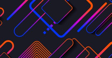 Soyut modern geometrik şekil arkaplanı ve gradyanı. Dinamik şekiller bileşimi