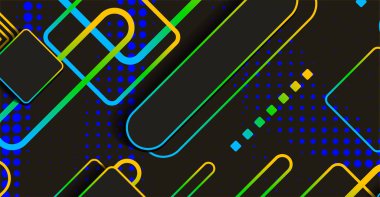 Soyut modern geometrik şekil arkaplanı ve gradyanı. Dinamik şekiller bileşimi
