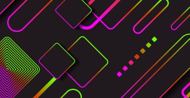 Soyut modern geometrik şekil arkaplanı ve gradyanı. Dinamik şekiller bileşimi