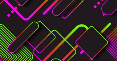 Soyut modern geometrik şekil arkaplanı ve gradyanı. Dinamik şekiller bileşimi