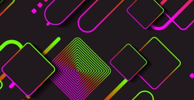 Soyut modern geometrik şekil arkaplanı ve gradyanı. Dinamik şekiller bileşimi