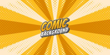 Pop art retro karikatür arka planı. Yarım ton nokta tasarımlı soyut arkaplan.