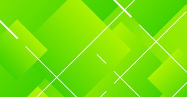 Beyaz geometrik çizgilerle kesişen katmanlı yeşil gradyan içeren modern bir soyut tasarım. Çağdaş arka planlar ve dijital sanat projeleri için ideal.