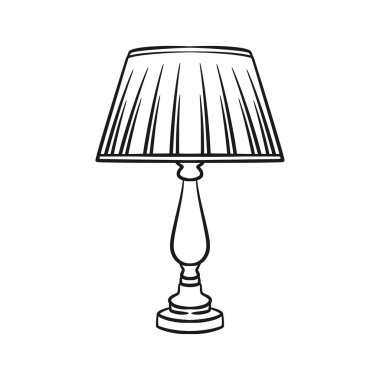 Sanat tarzında eski bir gece lambasının vektör çizimi. Nostalji, ev dekorasyonu ya da retro-temalı projeler için mükemmel. Temiz ve minimalist tasarım.