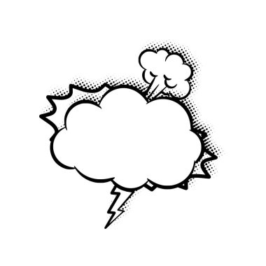 Katmanlı sanat konuşma baloncukları yarım tonlu gölgeler içeriyor. Çizgi roman, sosyal medya paylaşımları, reklamlar ve grafik tasarım projeleri için ideal.