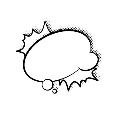 Layered line art speech bubbles featuring stylish halftone shadows. Ideal for comics, social media posts, advertisements, and graphic design projects. clipart