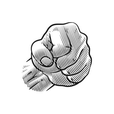 İşleme tarzında detaylı bir çizim çizimi. Yumruk darbelerini güçlü bir duruşta tasvir ediyor. Bu sanat eseri güç, eylem ve kararlılığı yakalar.