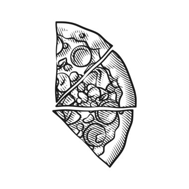 Her biri pepperoni, mantar, zeytin ve erimiş peynir gibi çeşitli malzemelerle süslenmiş çoklu pizzalardan oluşan ayrıntılı ve zarif bir koleksiyon..