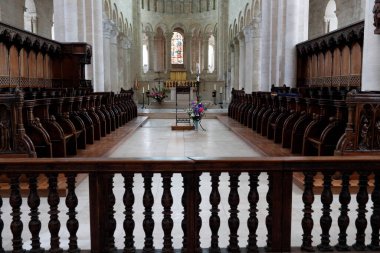 Fleury Abbey en ünlü Benedictine manastırlarından biridir. Koro. Aziz Benoit sur Loire. Fransa. 