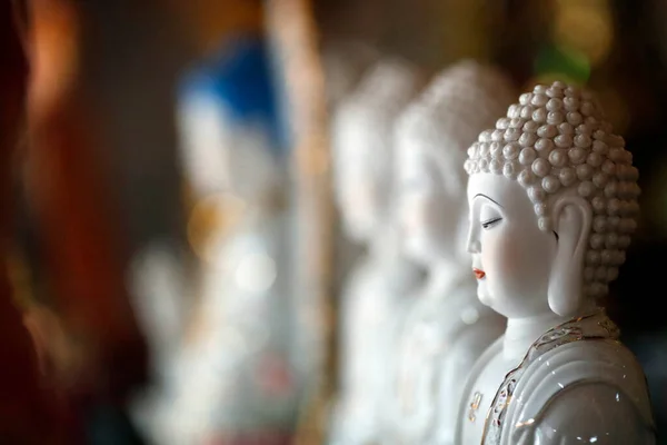 Reihe Von Buddha Satuen Einem Buddhistischen Tempel Chi Minh Stadt — Stockfoto