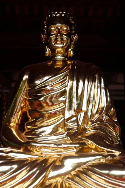 Long Son buddhist pagoda.  Golden Buddha statue.  Nha Trang. Vietnam.