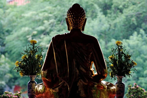 Pagode Bouddhiste Long Son Statue Bouddha Doré Nha Trang Viêt — Photo