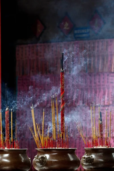 Taoistiskt Tempel Phuoc Hoi Quan Pagoda Rökelse Pinnar Joss Stick — Stockfoto