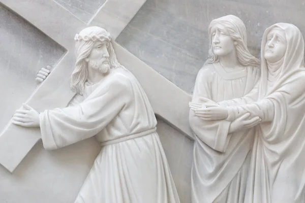 Korsets Väg Korsets Väg Sång Jesus Träffar Sin Mor Mary — Stockfoto