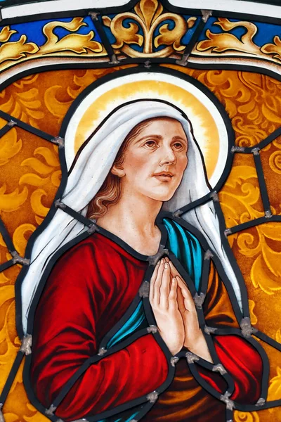 Saint Monica Var Mor Till Saint Augustine Fönster Målat Glas — Stockfoto