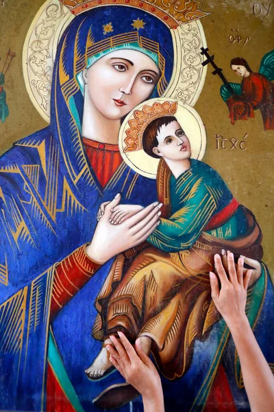 Nossa Senhora Perpétuo Socorro Virgem Maria Ícone Bizantino Século Catedral — Fotografia de Stock