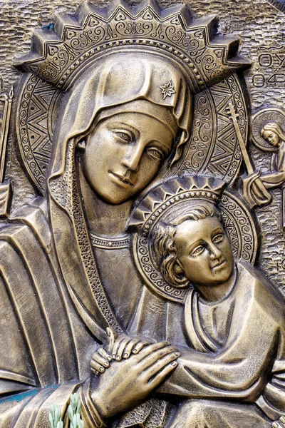 Nossa Senhora Perpétuo Socorro Virgem Maria Ícone Bizantino Século Nha — Fotografia de Stock