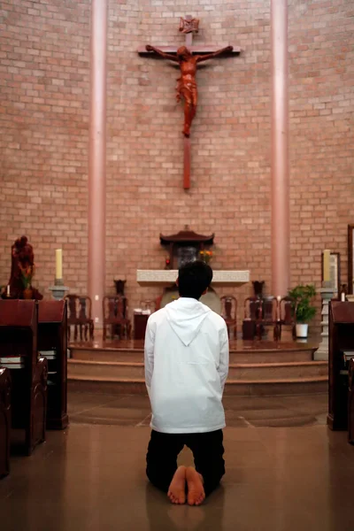 Abadia Cister Nossa Senhora Meu Monge Rezando Igreja Vietname — Fotografia de Stock