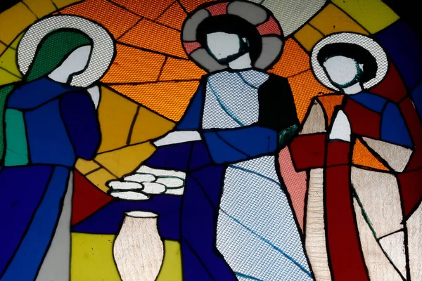 Abbazia Cistercense Nostra Signora Della Mia Finestra Vetro Colorato Gesù — Foto Stock
