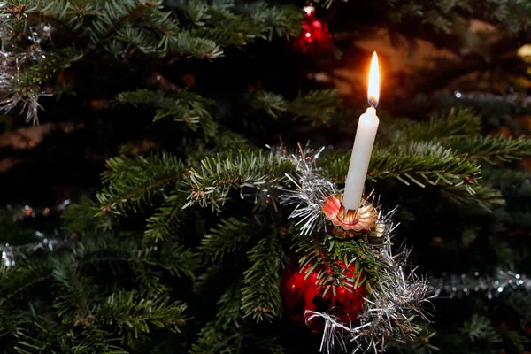 Christmas Tree Candle Geneva Switzerland — Stock Photo, Image