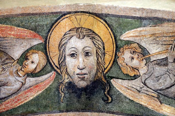聖ラザロ大聖堂 イエスと二人の天使 絵画だ オートゥン フランス — ストック写真