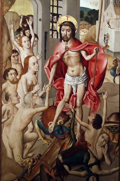 Rolin Art Museum Descent Limbo Jesus Christ Painting Century Autun — Stock Photo, Image