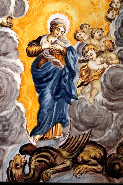 Museo Arte Rolin Vergine Maria Immacolata Concezione Faience Xvii Secolo — Foto Stock