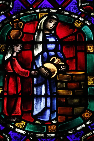 Die Amerikanische Kirche Paris Bleiglasfenster Die Samariterin Brunnen Frankreich — Stockfoto