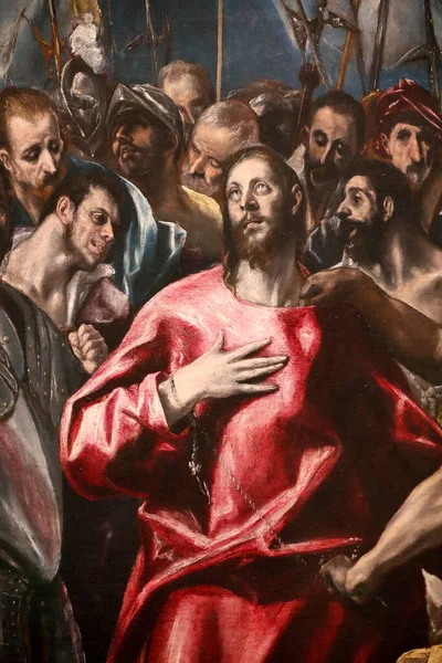 Disrobing Cristo Óleo Sobre Caneva Detalhe Pintura Domenikos Theotokopoulos Chamado — Fotografia de Stock