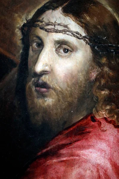 十字架を背負ったキリストを描いた絵画 カネバの油だ 詳細は ドメニコス テオトコプロスの絵画 グレコ 1540年 1614年 フランス — ストック写真