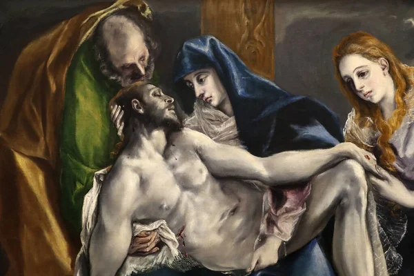 Pieta Olej Caneva Szczegóły Obraz Domenikosa Theotokopoulosa Greco 1540 1614 — Zdjęcie stockowe