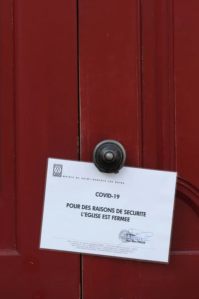 Epidemia Coronavirus Covid Iglesia Cerrada Francia — Foto de Stock