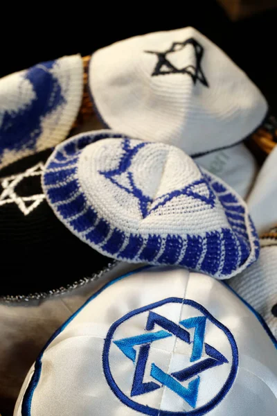 Traditional Jewish Headwear Kippah Star David France — Stock fotografie