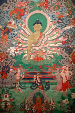  Buda 'nın hayatı. Thangka. Tibet. 19. yüzyıl. Paris mi? Fransa. 
