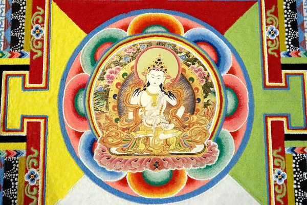 Tibetan Buddhist Sand Mandala Bodhisattva Vajrasattva France — Stock Photo, Image